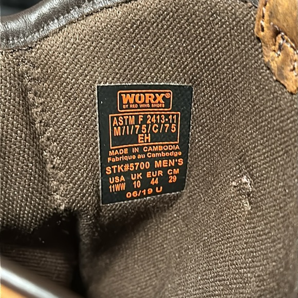 Red Wing Men’s Worx Truss Steel-Toed Waterproof Leather Boots, NEW, Size 11 WW - Picture 7 of 10